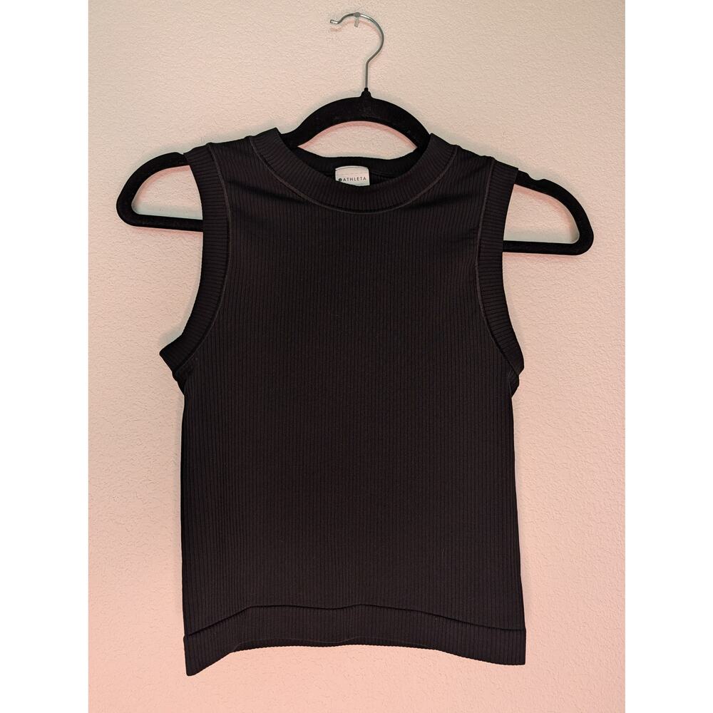 Athleta NWT Renew Seamless Muscle Tank XS Black Ribbed Athleisure Activewear